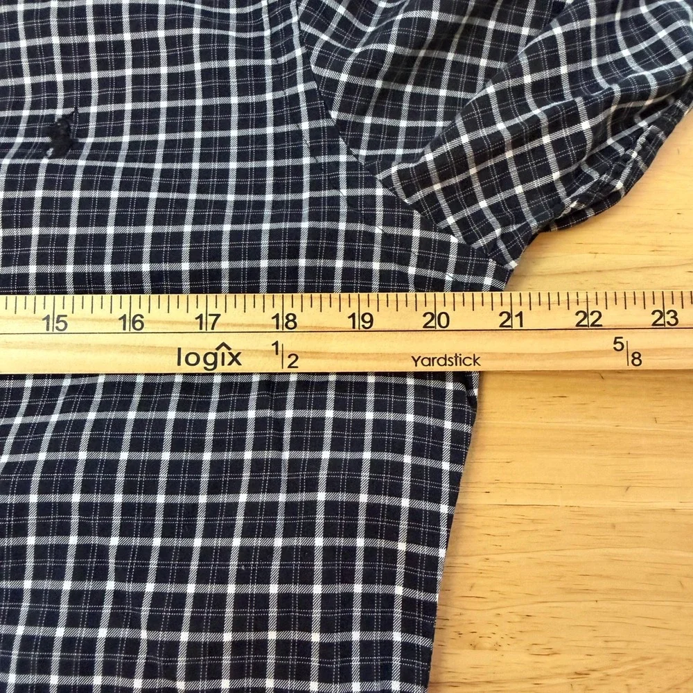 Polo Ralph Lauren Mens Medium Cotton Long Sleeve Button Down Shirt Black White